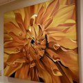A03. Willa Spivak close-up floral painting on canvas. 48"h x 60"w 